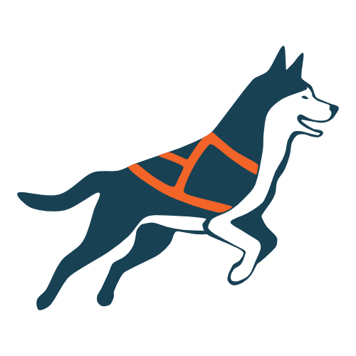 Picto husky bleu et orange